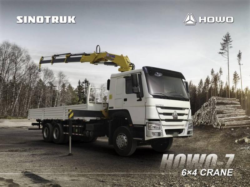 HOWO 6X4 cargo truck with crane 